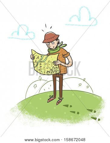astray cartoon tourist this map on the hills