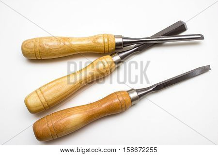 set Firmer chisel isolated on white background
