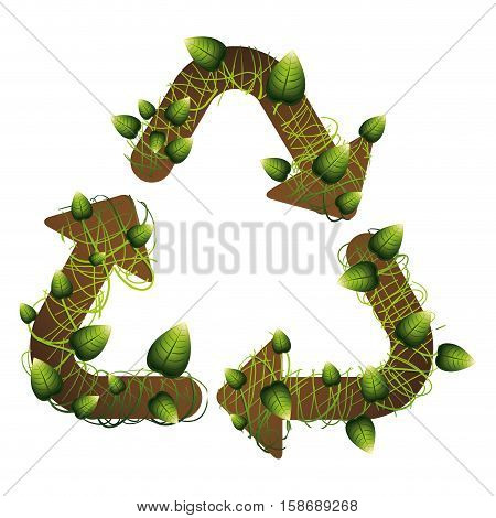 grouth recycling symbol shape with creepers vector illustration