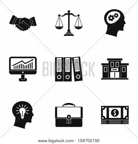Firm icons set. Simple illustration of 9 firm vector icons for web