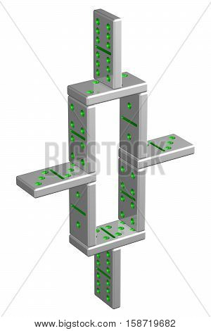 Concept: instability isolated on white background. 3D rendering.