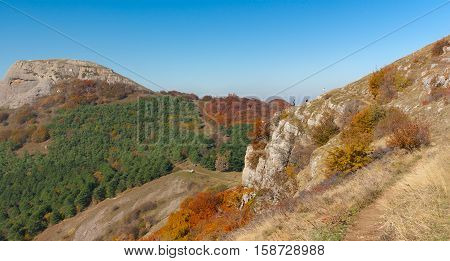 Beautiful landscape at autumn season near Demerdzhi mountain Crimea Ukraine