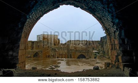 Interior View to Krak des Chevaliers Castle Syria