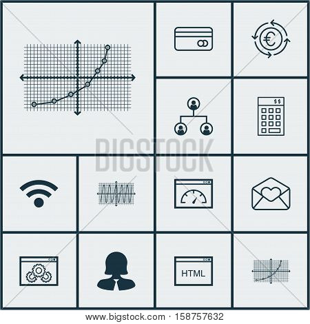 Set Of 12 Universal Editable Icons. Can Be Used For Web, Mobile And App Design. Includes Icons Such As Cosinus Diagram, Greeting Email, Tree Structure And More.