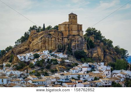 Beautiful Cityscape With Castle On  Hill In Montefrio, Spain