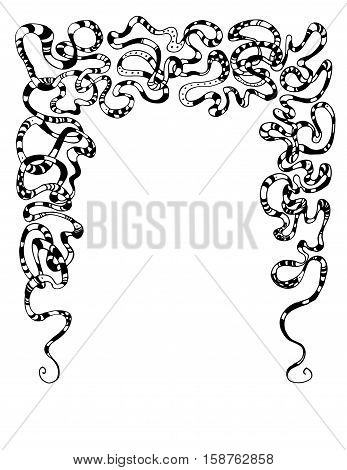 Zentagle decorative design frame with space for text. Doodle