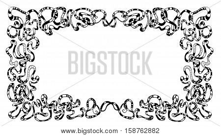 Zentagle decorative design frame with space for text. Doodle