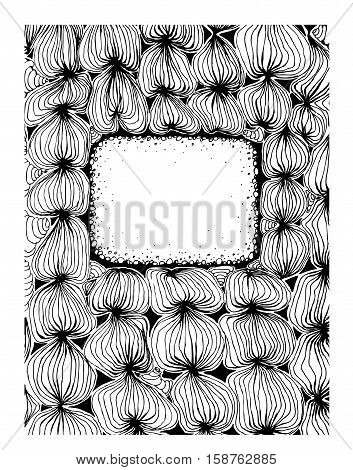Zentagle decorative design frame with space for text. Doodle
