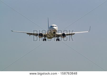 Airplane landing to the Itami International airport.