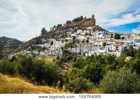 Beautiful Cityscape With Castle On  Hill In Montefrio, Spain
