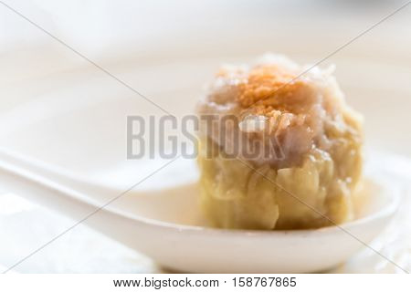 Chinese dim sum Shumai - Steamed Chinese groumet cuisine
