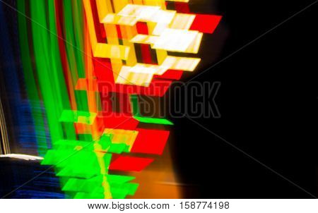 Abstract background made of Christmas lights with long exposure.