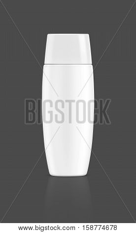 blank packaging cosmetic sunscreen white plastic tube isolated on gray background with clipping path