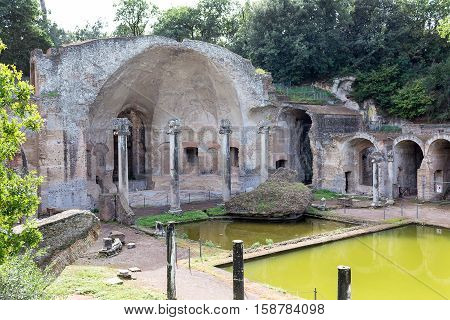 The hadrian villa, adriana is a large roman archaeological complex at tivoli, Italy