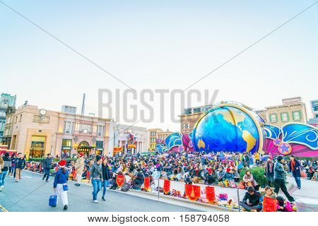 OSAKA, JAPAN - December 1, 2015: Universal Studios Japan (USJ). According to 2014 Theme Index Global Attraction Attendance Report, USJ is ranked fifth among the top 25 amusement parks worldwide.