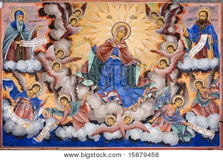 Affresco del monastero di Rila In Bulgaria