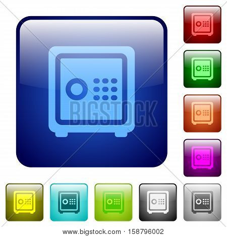 Strong box color glass rounded square button set