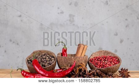 Set in a beautiful serving spices for a delicious taste