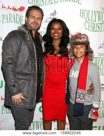 LOS ANGELES - NOV 27:  Bradford Sharp, Keesha Sharp, Solomon Sharp at the 85th Annual Hollywood Christmas Parade at Hollywood Boulevard on November 27, 2016 in Los Angeles, CA