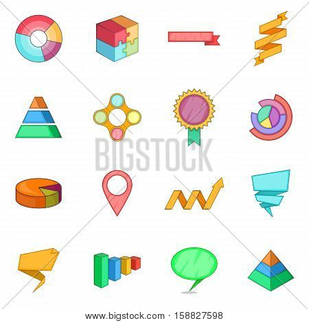 Infographic design icons set. Cartoon illustration of 16 infographic design vector icons for web