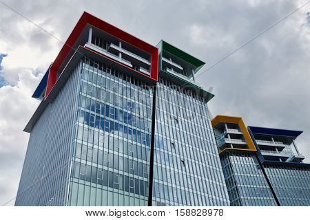 MOSCOW, RUSSIA - JUN 13, 2016: Multifunctional complex Kuntsevo Plaza. Total area of 235 thousand sq.m., opened in the west of Moscow in January 2015.