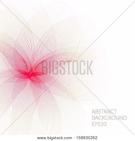 Abstract Flower Of The Lines On A White Background.