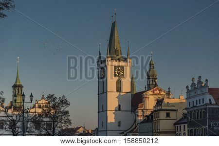 Litomerice town palaces in sunset time with nice colors