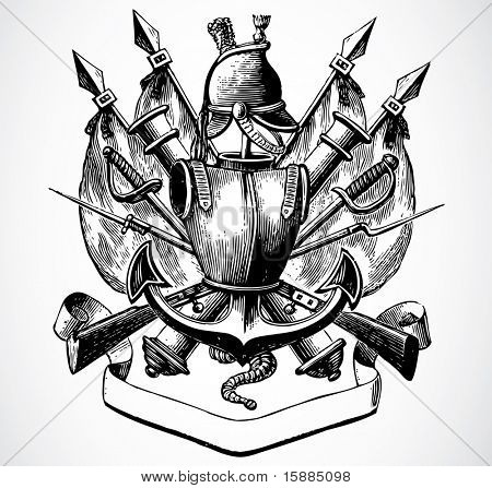 Vector Medieval Military Crest