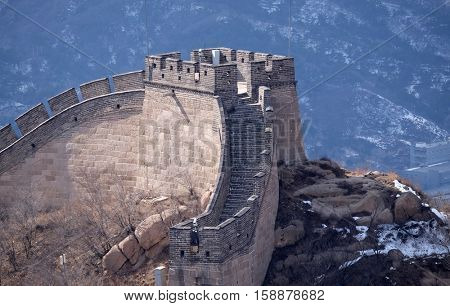 BADALING - FEBRUARY 24:  The Great Wall of China in Badaling, China, February 24, 2016.