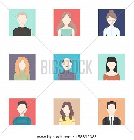 Avatar set icons in cartoon style. Big collection of avatar vector symbol stock