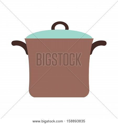 Vector colorful kitchen range with utensil. Kitchen interior house work cooking design elements pan, oven, kettle. Cooking food flat concept. Flat style kitchen range cooking food illustration.