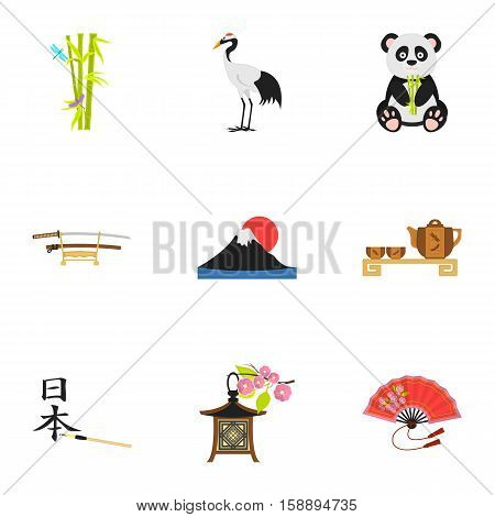 Japan set icons in cartoon style. Big collection of Japan vector symbol stock