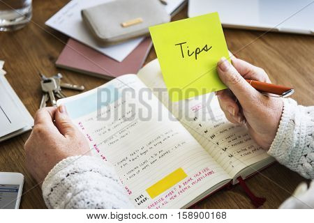 Tips and Tricks Hint Clue Instruction Advice Concept