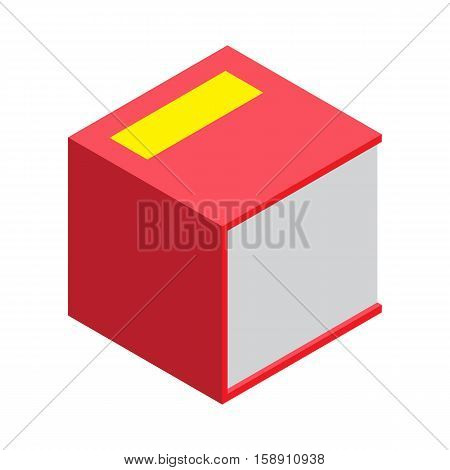 Isometric book icon vector illustration in flat design style isolated on white. Academic education symbol learning, reading, school sign. Knowledge science university library
