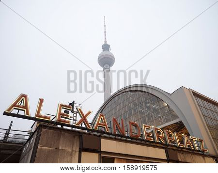 Alexanderplatz Station With The Tv Tower On The Background
