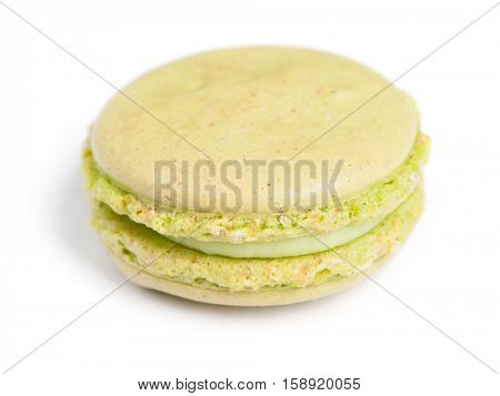 Tasty macaroon isolated on white background