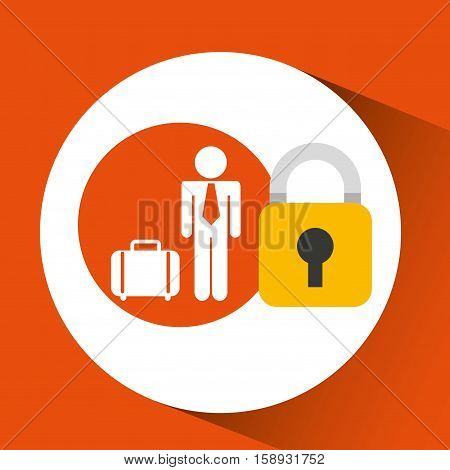 man silhouette suitcase protection icon vector illustration eps 10