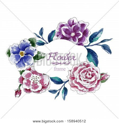 Flower frame background hand draw background flowers