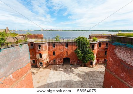 casemates in Fort Alexander Chumnoy in the Gulf of Finland