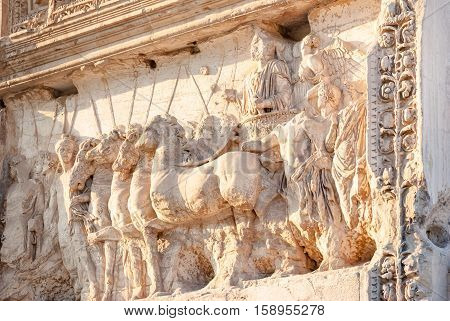 Arch of Titus on the Via Sacra Rome Italy