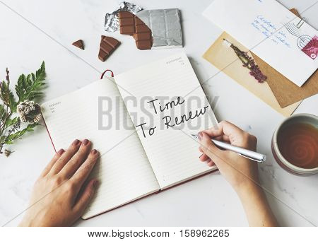 Time to Renew Try Again Restart Motivation Never Give Up Concept
