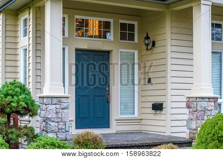 A nice entrance of a luxury house in Vancouver, Canada.