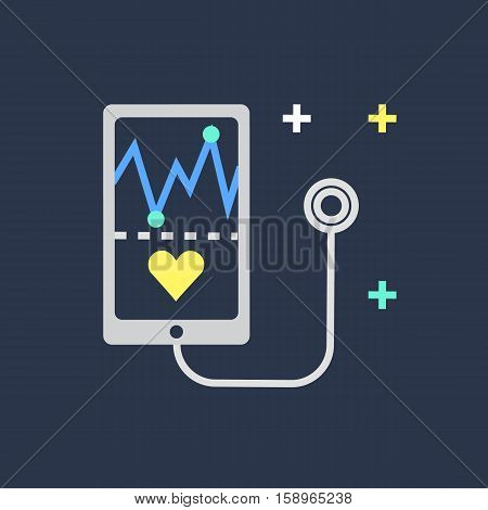 Modern minimal linear design. Illustration of innovations and Internet of things. Green home and technologies.