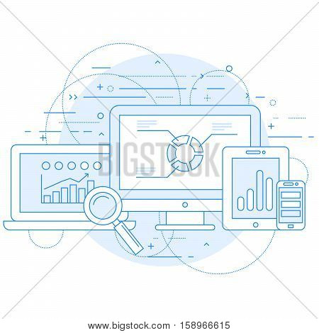Website analytics and online marketing research abstract design