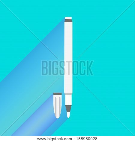 Illustration of white felt-tip pen cartoon in vector