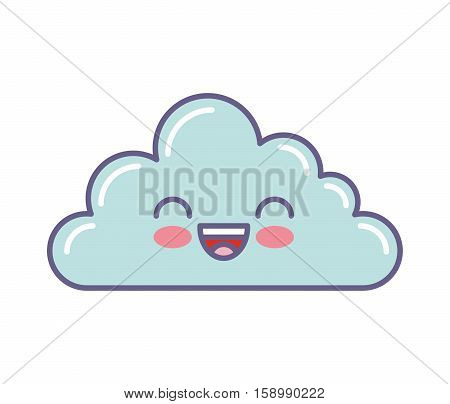 cute cloud kawaii face vector illustration design
