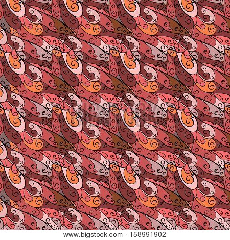 Cartoon Hand-drawn Doodles.seamless Pattern. Colorful Detailed With Lots Of Objects Vector Backgroun