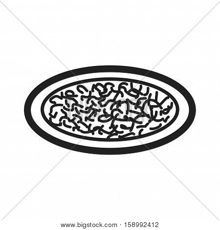 Chicken, alfredo, pasta icon vector image. Can also be used for european cuisine. Suitable for mobile apps, web apps and print media.