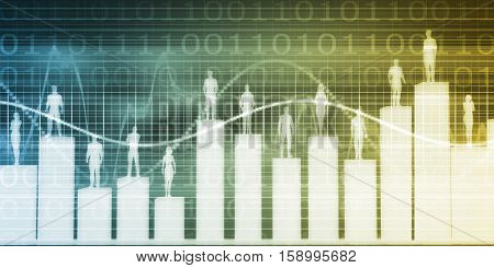 User Demographics and a Business Population Data Results 3D Illustration Render
