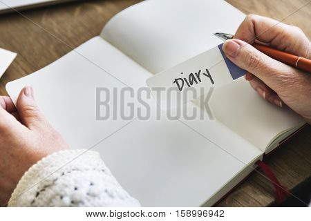 Diary Daily Record Journal Daybook Memoir Concept